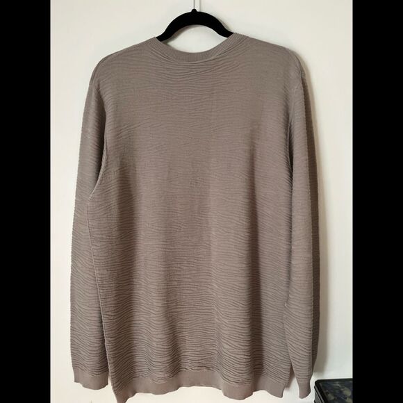 NWT Emporio Armani Men’s Sweater, Ribbed Texture, Light Chocolate Color, 3XL - Picture 9 of 13